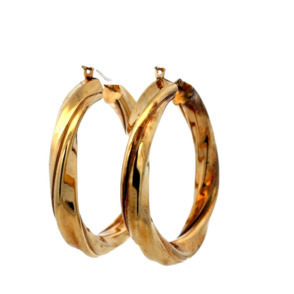 9ct yellow gold hoop earrings 6.4g (sh27749b)
