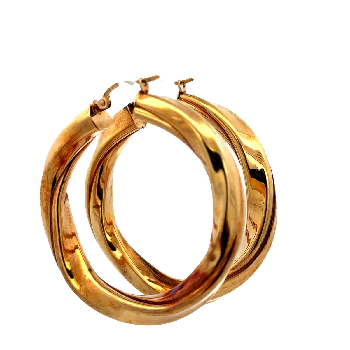 9ct yellow gold hoop earrings 6.4g (sh27749b)
