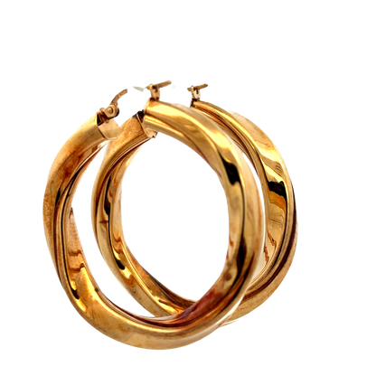 9ct yellow gold hoop earrings 6.4g (sh27749b)