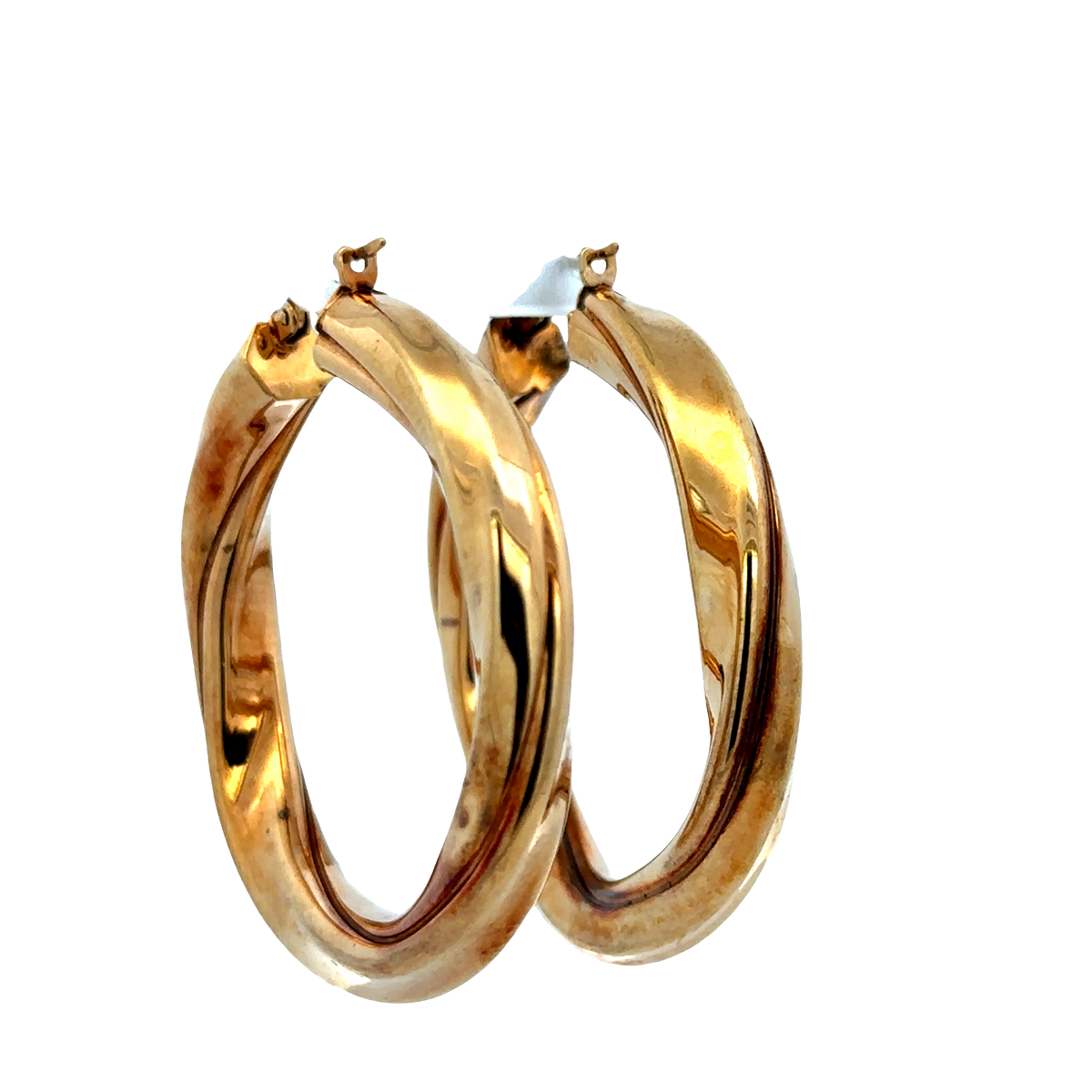 9ct yellow gold hoop earrings 6.4g (sh27749b)