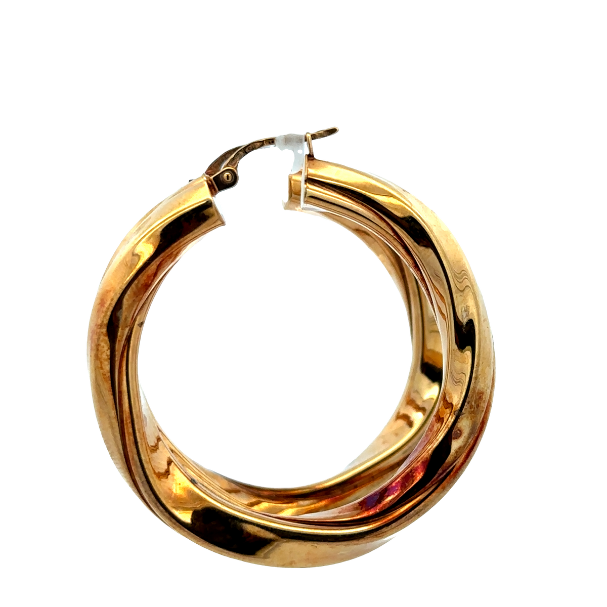 9ct yellow gold hoop earrings 6.4g (sh27749b)