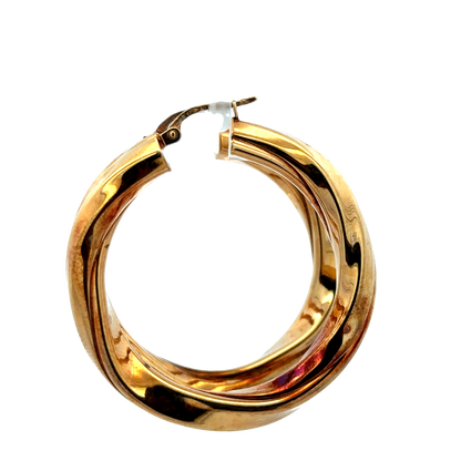 9ct yellow gold hoop earrings 6.4g (sh27749b)
