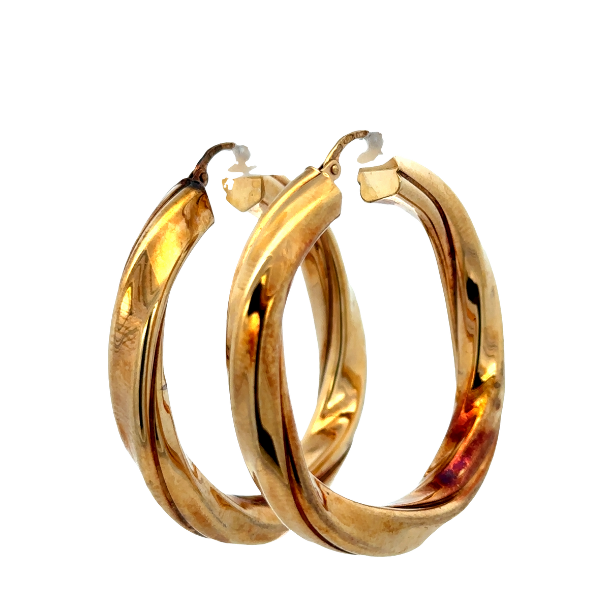 9ct yellow gold hoop earrings 6.4g (sh27749b)