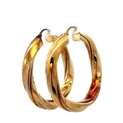 9ct yellow gold hoop earrings 6.4g (sh27749b)