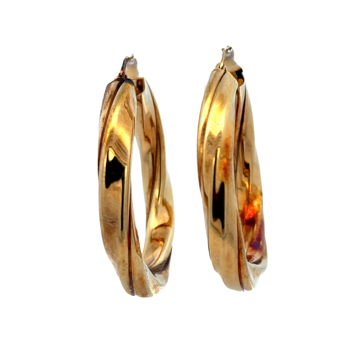 9ct yellow gold hoop earrings 6.4g (sh27749b)