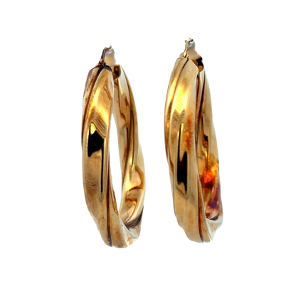 9ct yellow gold hoop earrings 6.4g (sh27749b)