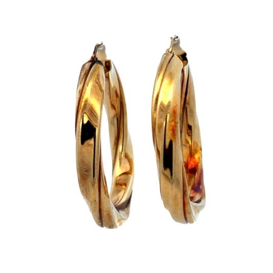 Reeves and Sons 9ct yellow gold hoop earrings, 6.4g, showcasing smooth, polished circular earrings with secure clasps.