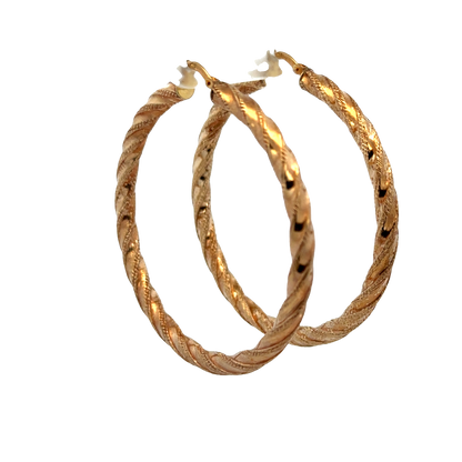 9ct yellow gold hoop earrings 3.9g (sh27751b)