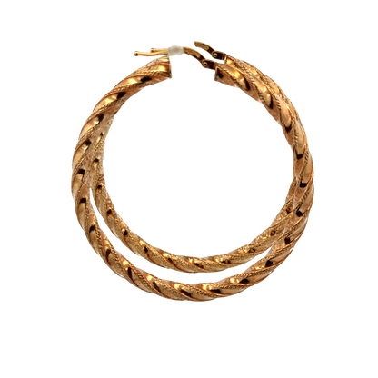 9ct yellow gold hoop earrings 3.9g (sh27751b)