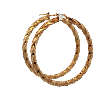 9ct yellow gold hoop earrings 3.9g (sh27751b)