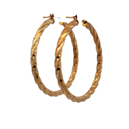 9ct yellow gold hoop earrings 3.9g (sh27751b)