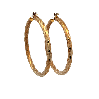 9ct yellow gold hoop earrings 3.9g (sh27751b)