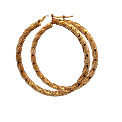 9ct yellow gold hoop earrings 3.9g (sh27751b)