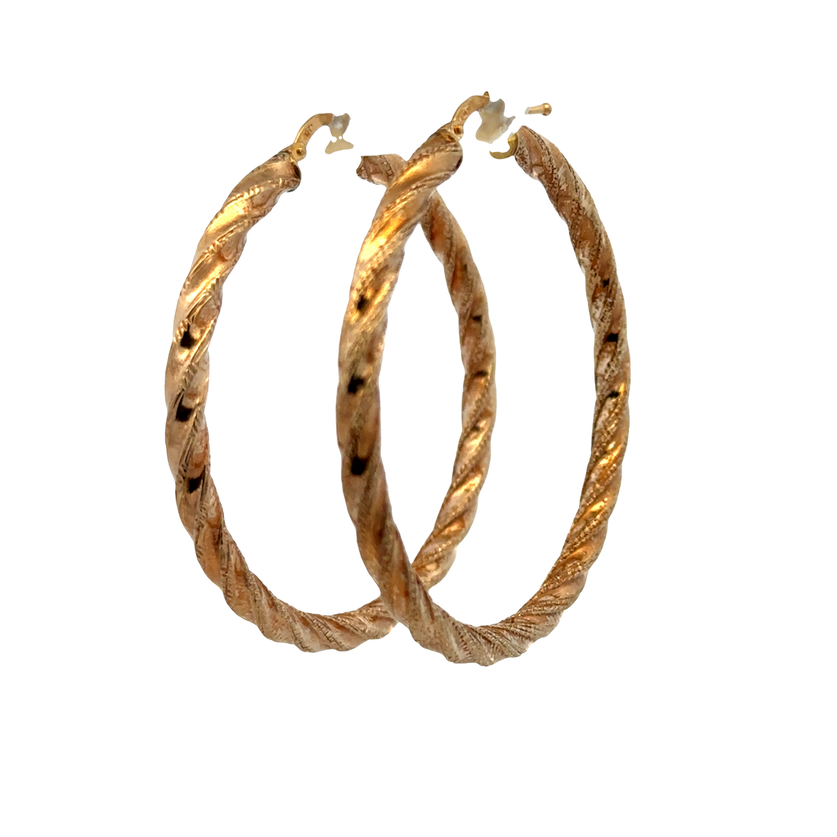 9ct yellow gold hoop earrings 3.9g (sh27751b)