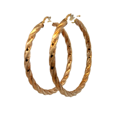 9ct yellow gold hoop earrings 3.9g (sh27751b)