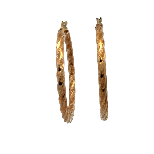 9ct yellow gold hoop earrings weighing 3.9g by Reeves and Sons, featuring classic round design and polished finish.