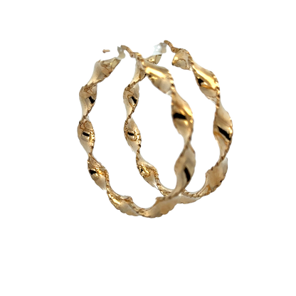 9ct yellow gold hoop earrings 4.7g (sh27750b)