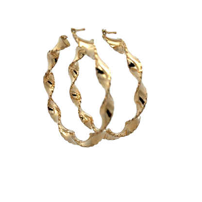 9ct yellow gold hoop earrings 4.7g (sh27750b)