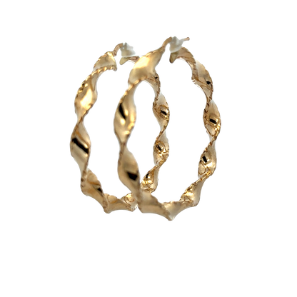 9ct yellow gold hoop earrings 4.7g (sh27750b)
