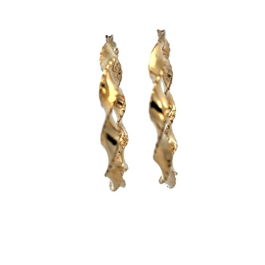 Reeves and Sons 9ct yellow gold hoop earrings, lightweight 4.7g, shiny circular jewelry for pierced ears.