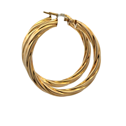 9ct yellow gold hoop earrings 3.8g (sh27673b)