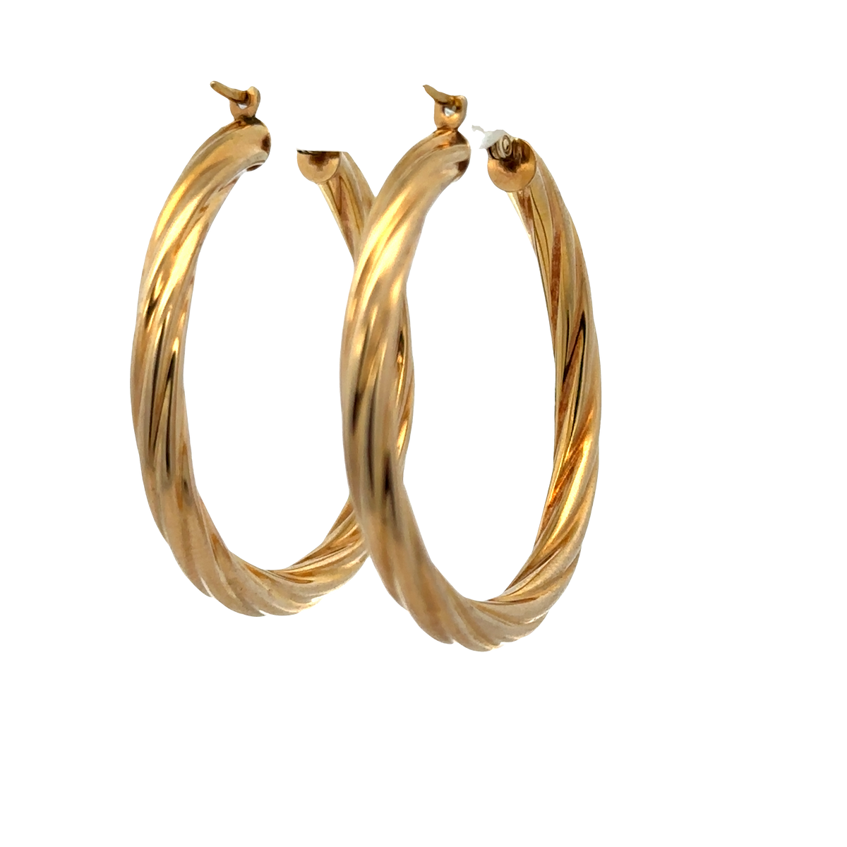 9ct yellow gold hoop earrings 3.8g (sh27673b)