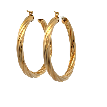 9ct yellow gold hoop earrings 3.8g (sh27673b)
