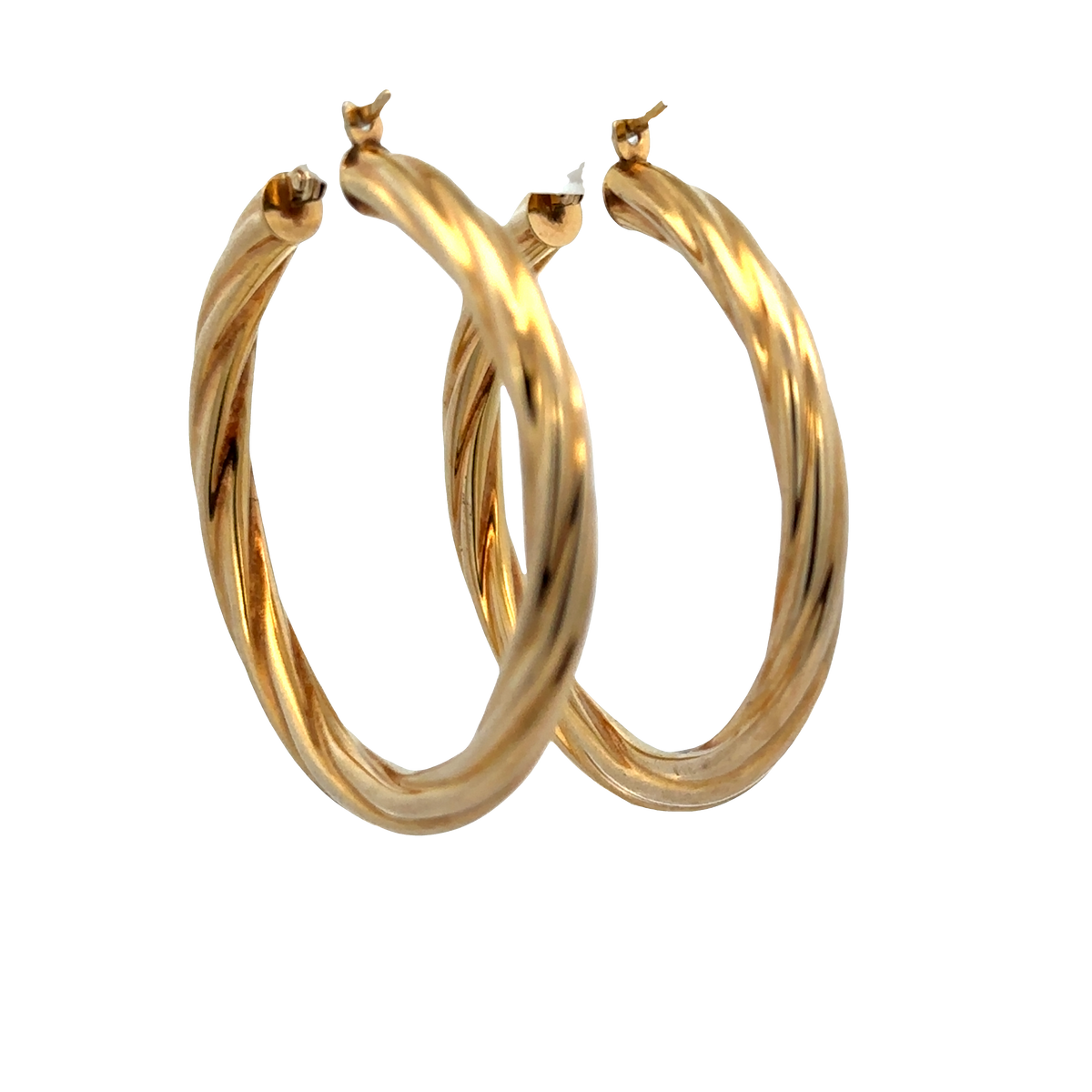 9ct yellow gold hoop earrings 3.8g (sh27673b)