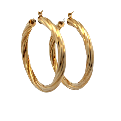 9ct yellow gold hoop earrings 3.8g (sh27673b)