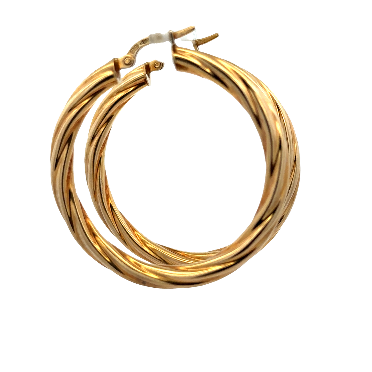 9ct yellow gold hoop earrings 3.8g (sh27673b)