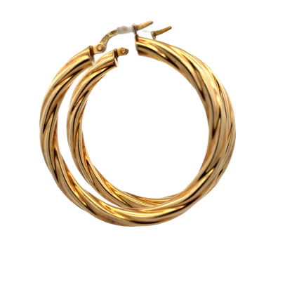 9ct yellow gold hoop earrings 3.8g (sh27673b)