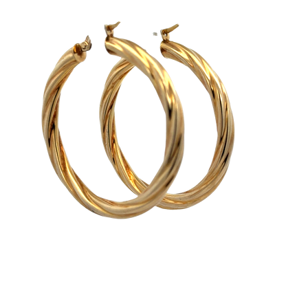 9ct yellow gold hoop earrings 3.8g (sh27673b)