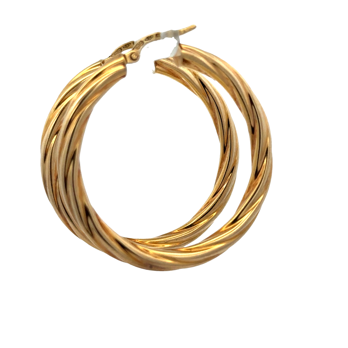 9ct yellow gold hoop earrings 3.8g (sh27673b)