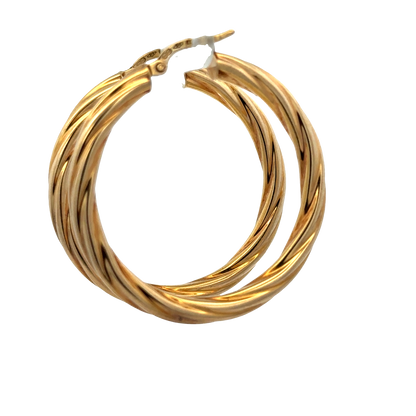 9ct yellow gold hoop earrings 3.8g (sh27673b)