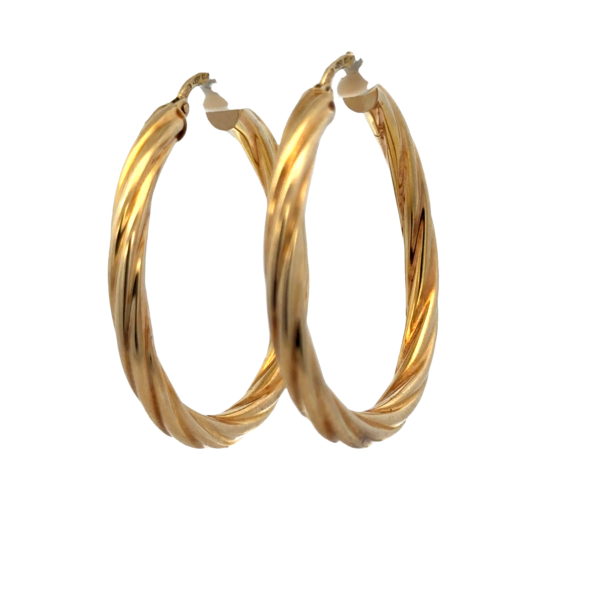 9ct yellow gold hoop earrings 3.8g (sh27673b)