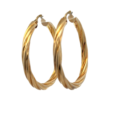 9ct yellow gold hoop earrings 3.8g (sh27673b)