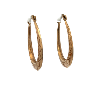 9ct yellow gold hoop earrings 1.3g (sh27737B)