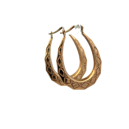 9ct yellow gold hoop earrings 1.3g (sh27737B)