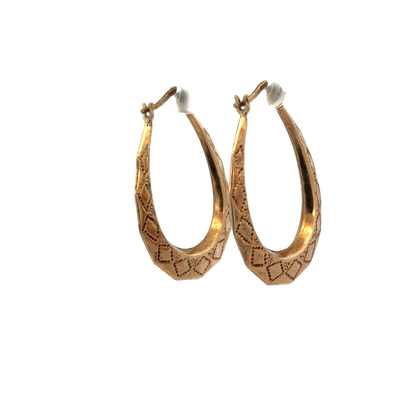 9ct yellow gold hoop earrings 1.3g (sh27737B)