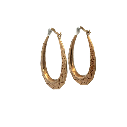 9ct yellow gold hoop earrings 1.3g (sh27737B)