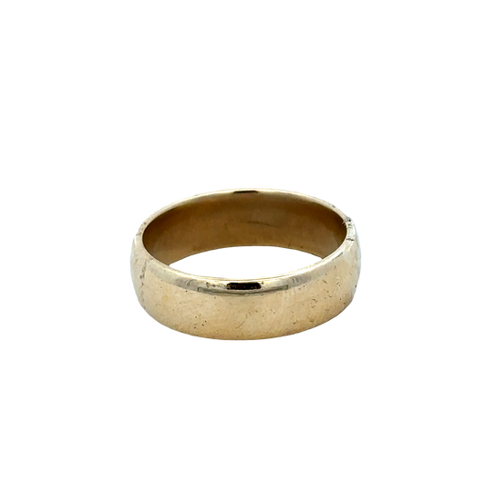 9ct yellow gold band ring in size U with a smooth, polished finish, featuring a classic and elegant design.