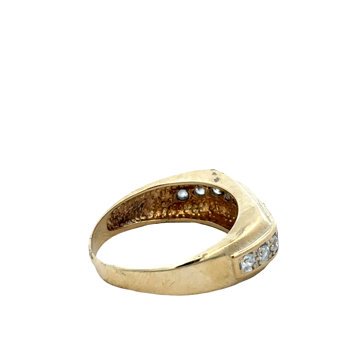 9ct yellow gold ring size U1/2 by Reeves and Sons, close-up of polished band with smooth finish and subtle gold shine.