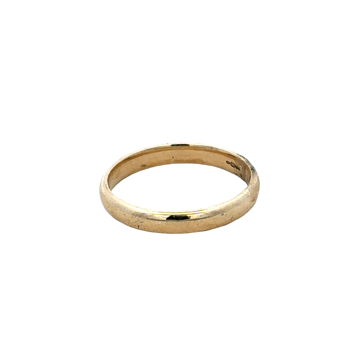 9ct yellow gold band ring size P (sh27455b)