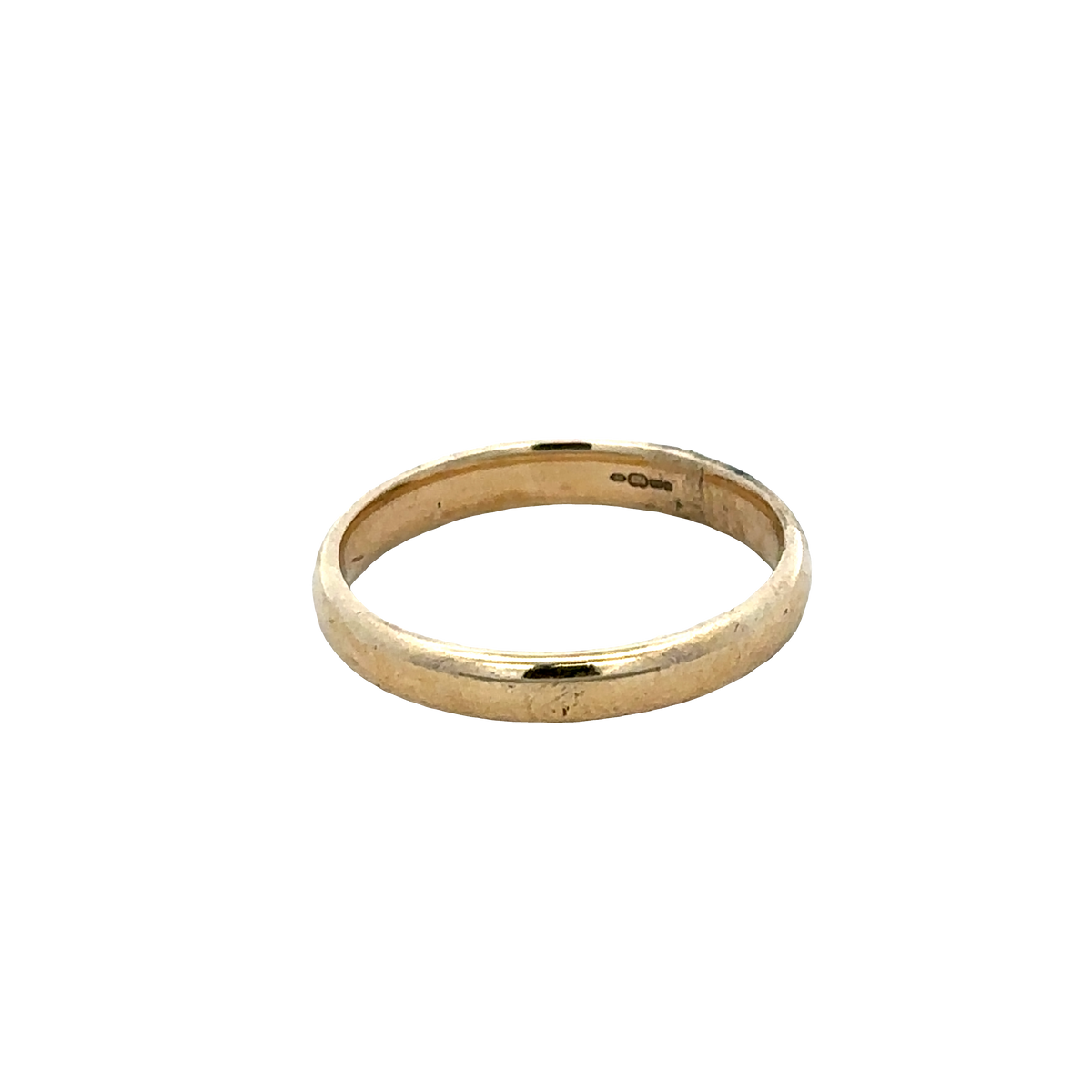 9ct yellow gold band ring size P (sh27455b)