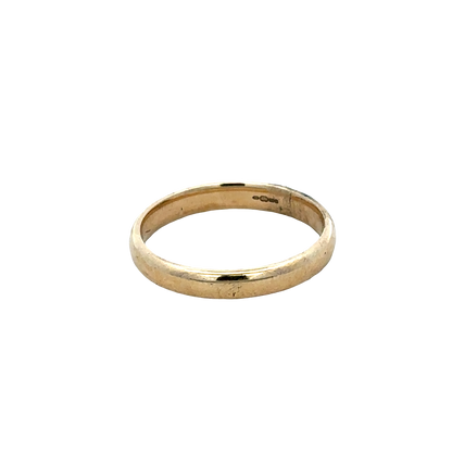 9ct yellow gold band ring size P (sh27455b)