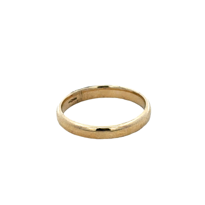 9ct yellow gold band ring size P (sh27455b)