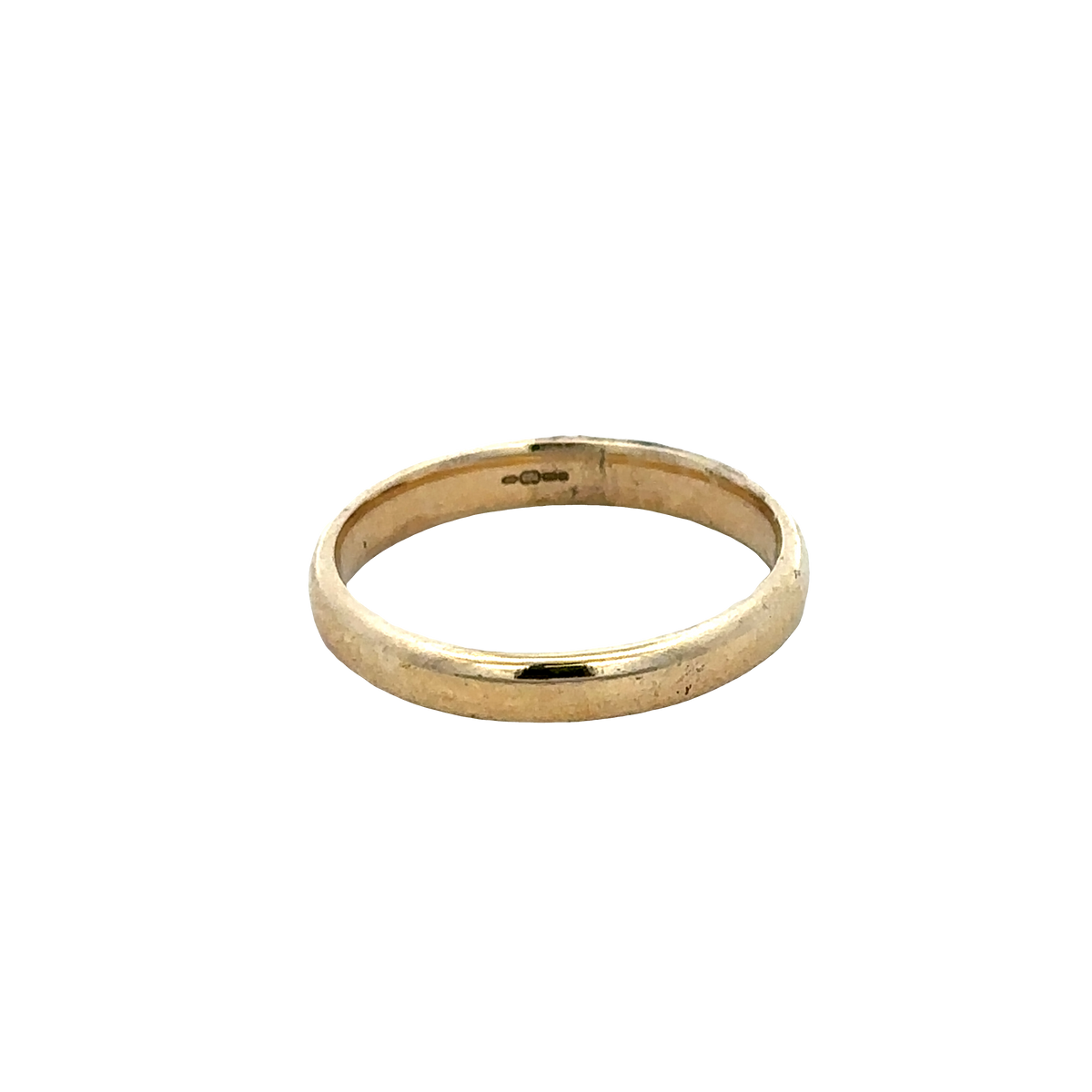 9ct yellow gold band ring size P (sh27455b)