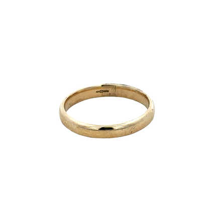 9ct yellow gold band ring size P (sh27455b)