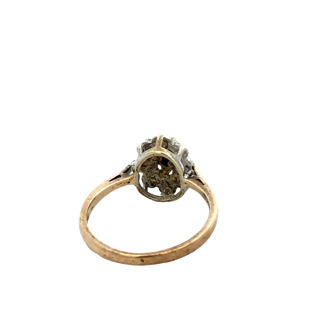 9ct yellow gold sapphire and diamond ring size N (sh27689b)