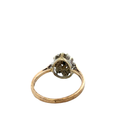 9ct yellow gold sapphire and diamond ring size N (sh27689b)